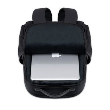 Mochila portátil de 16 pulgadas de color negro impermeable para el trabajo
