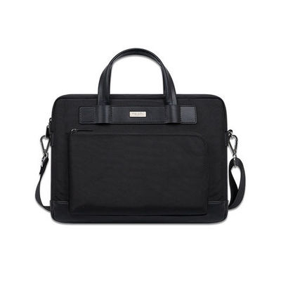 Bolso de mensajería portátil de cuero de nylon pu maletín con correa de hombro