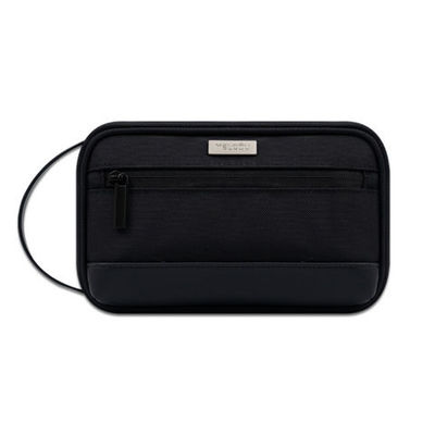 Bolso de almacenamiento de tecnología de doble capa, bolso organizador electrónico negro.